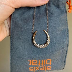 Alexis Bittar Rose Gold Crystal Horseshoe Necklace